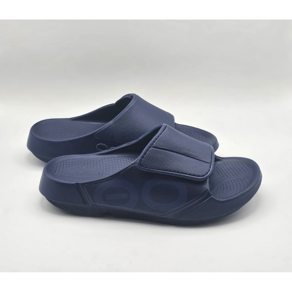 Oofos Ooahh Sport Flex Recovery Slip On Slides Women's 8 Men's 6 Blue Sandals